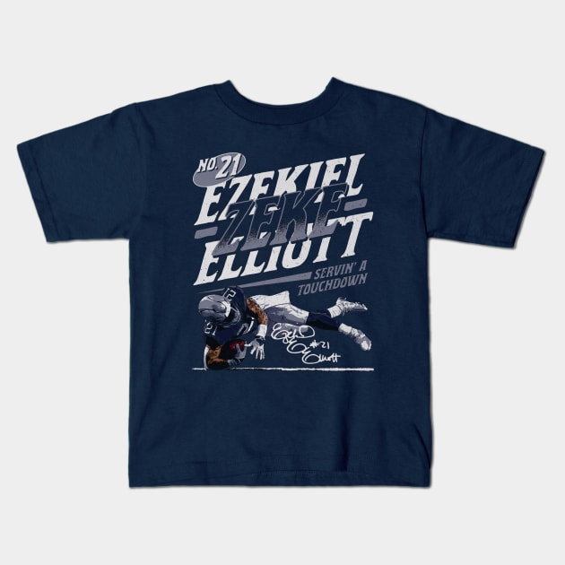 Ezekiel Elliott Dallas Servin' Kids T-Shirt by Chunta_Design